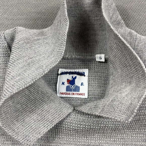 Arpenteur‎ Sweater Mens Small Gray Mock Neck Pullover 100% Wool Made in France - Picture 4 of 12